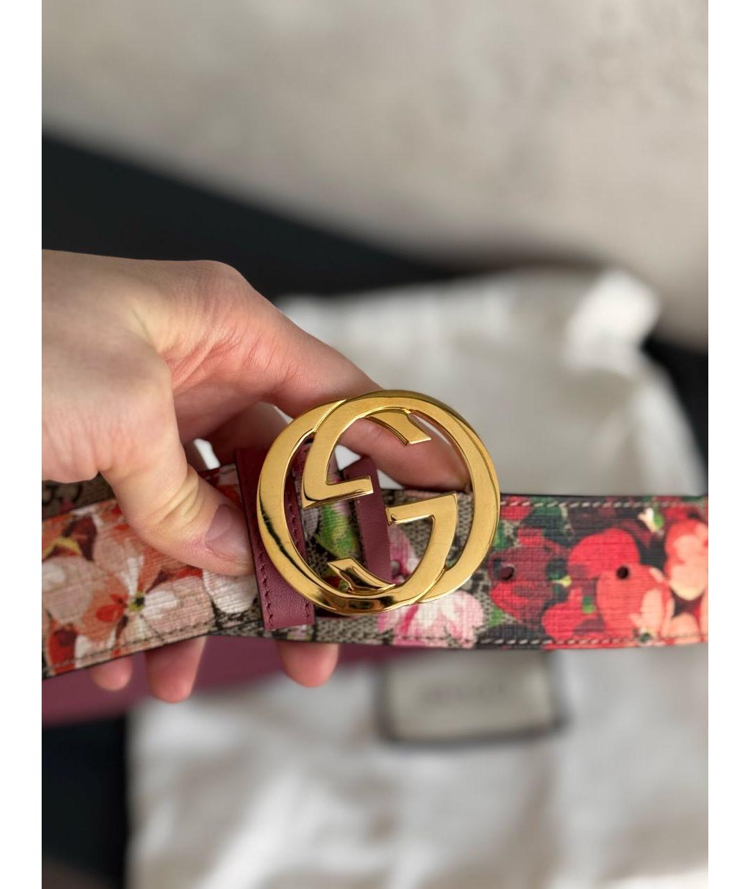 GUCCI Розовый кожаный ремень, фото 4