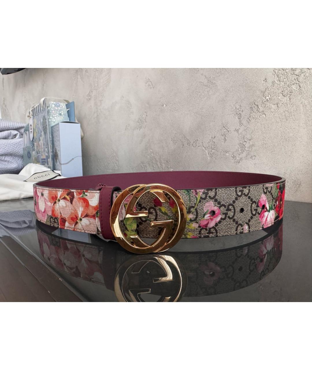 GUCCI Розовый кожаный ремень, фото 2