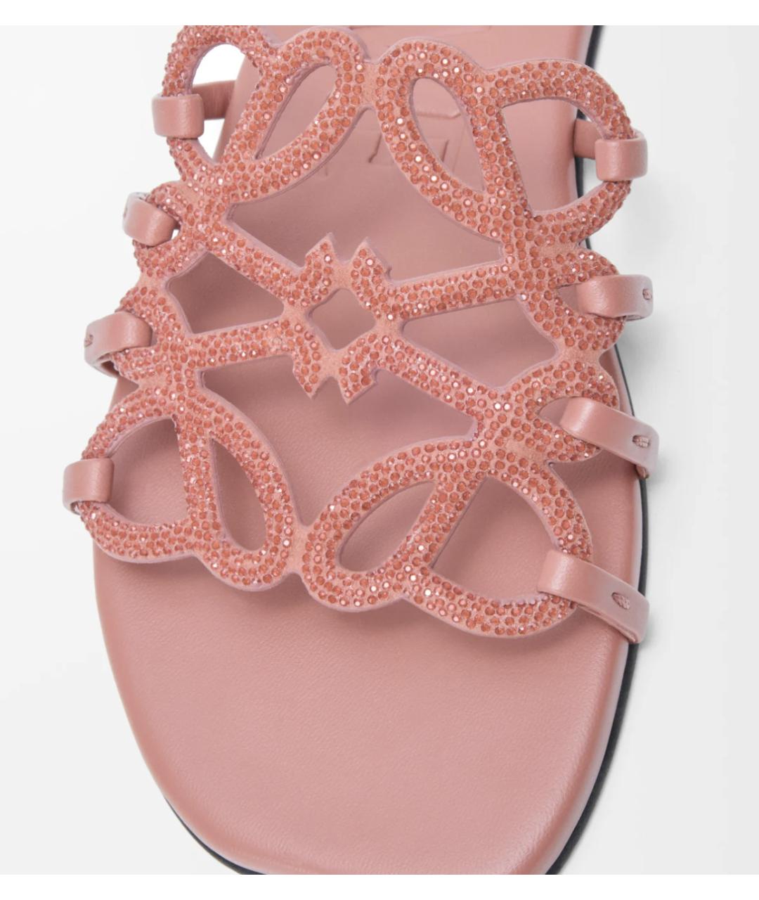 LOEWE Розовые кожаные шлепанцы, фото 4