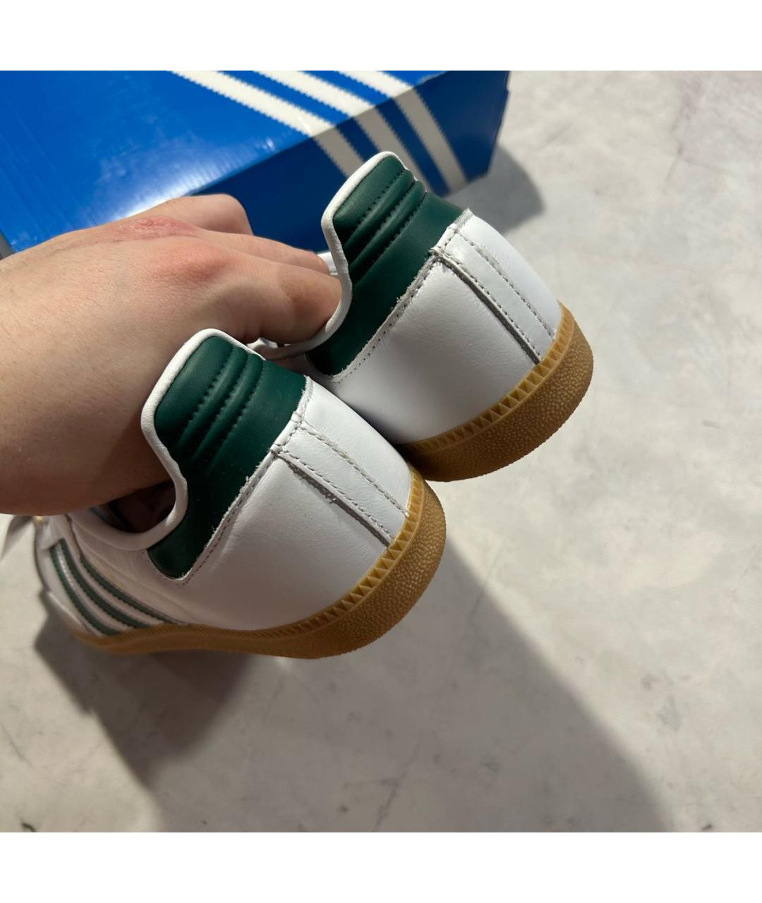 ADIDAS Белые кожаные низкие кроссовки / кеды, фото 4