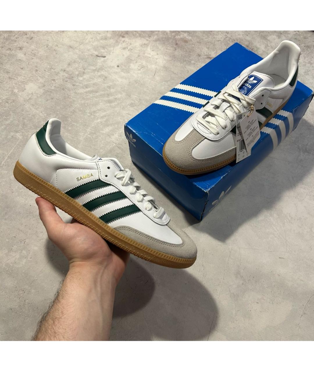 ADIDAS Белые кожаные низкие кроссовки / кеды, фото 6