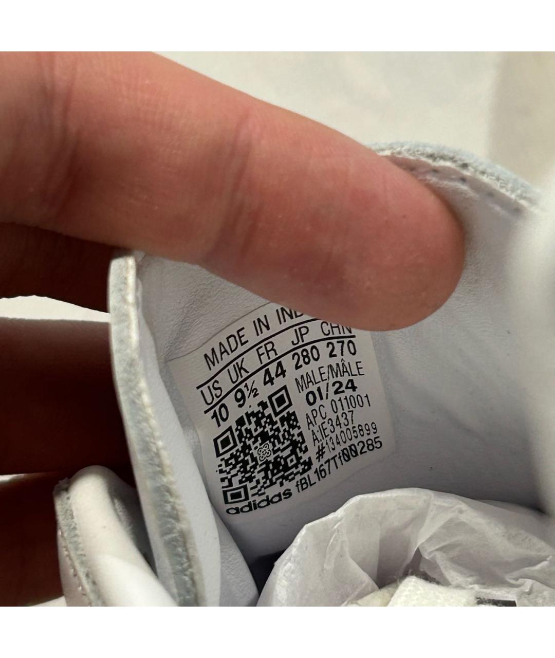 ADIDAS Белые кожаные низкие кроссовки / кеды, фото 5