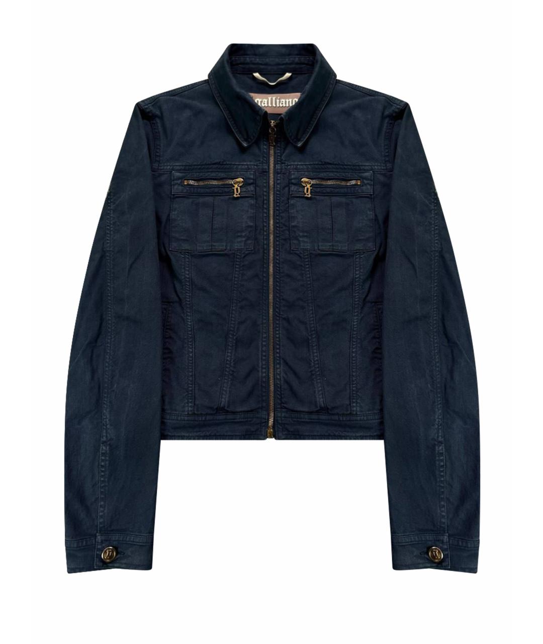 JOHN GALLIANO Темно-синяя хлопковая куртка, фото 1