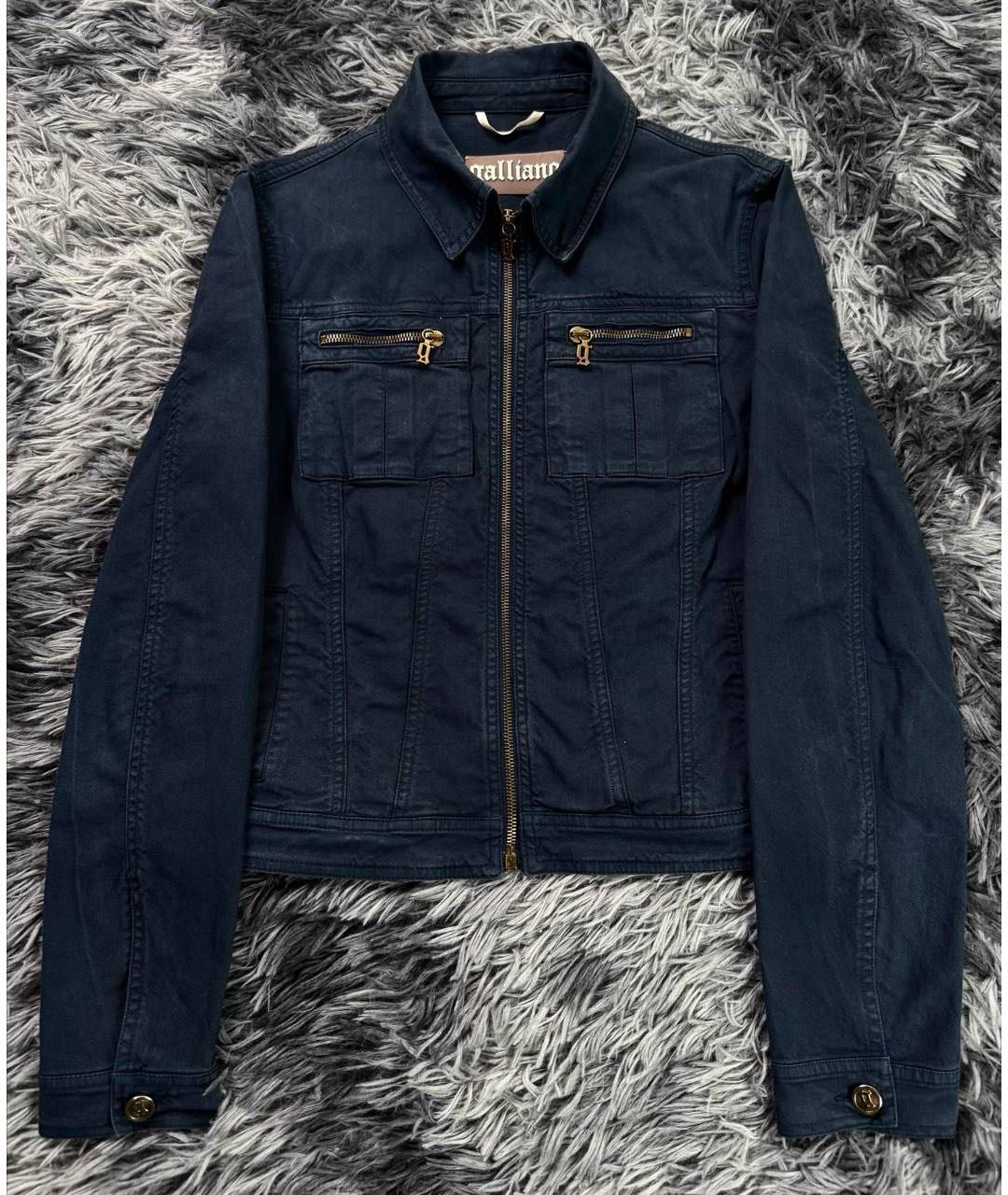JOHN GALLIANO Темно-синяя хлопковая куртка, фото 8