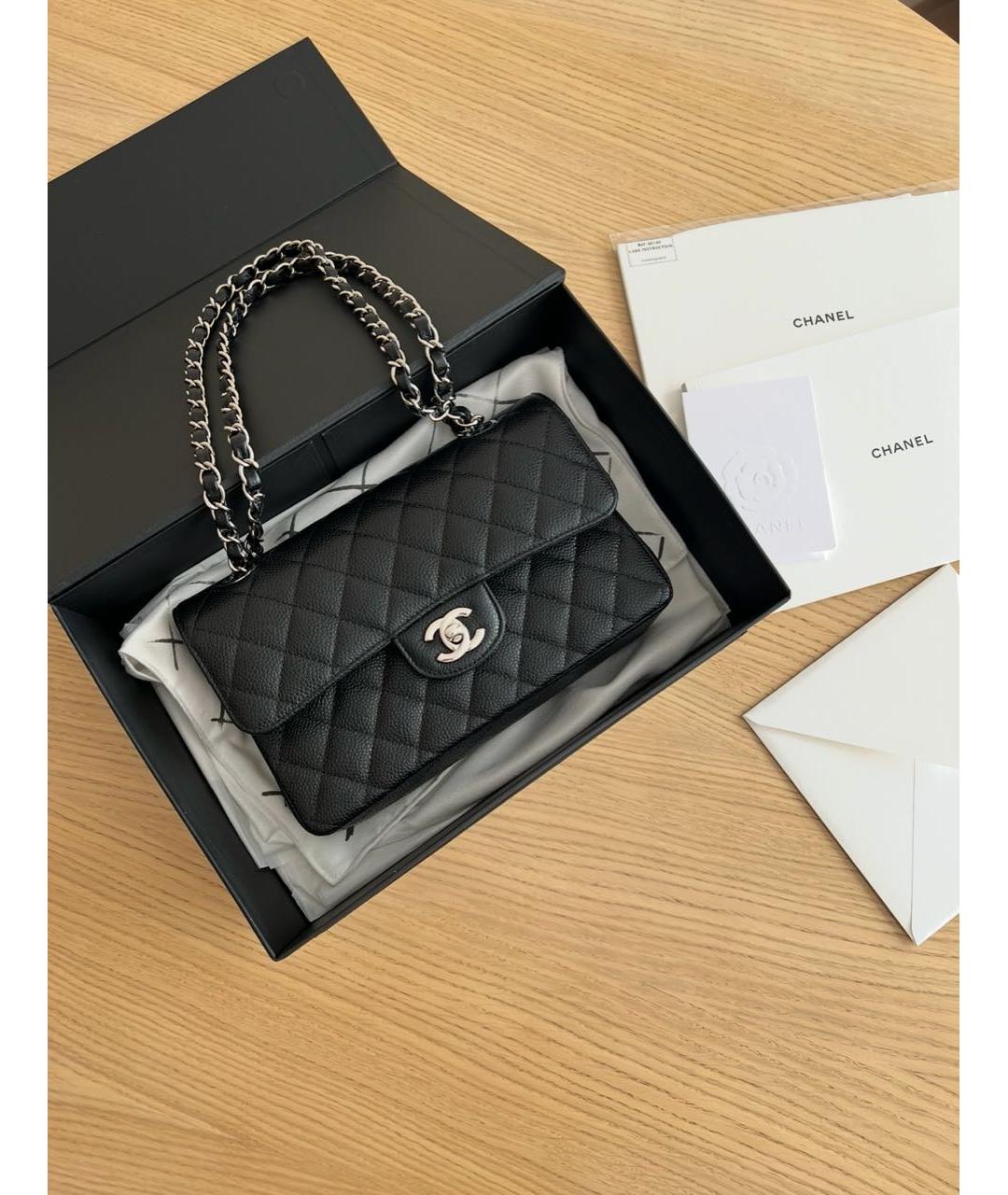 CHANEL Черная кожаная сумка через плечо, фото 3