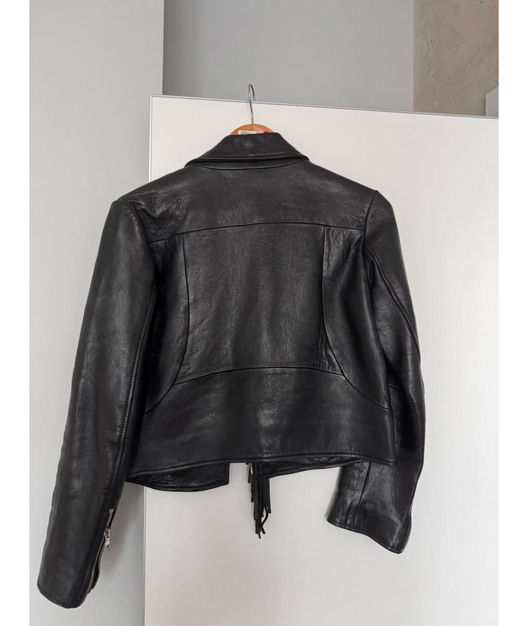 SANDRO Черная кожаная куртка, фото 7