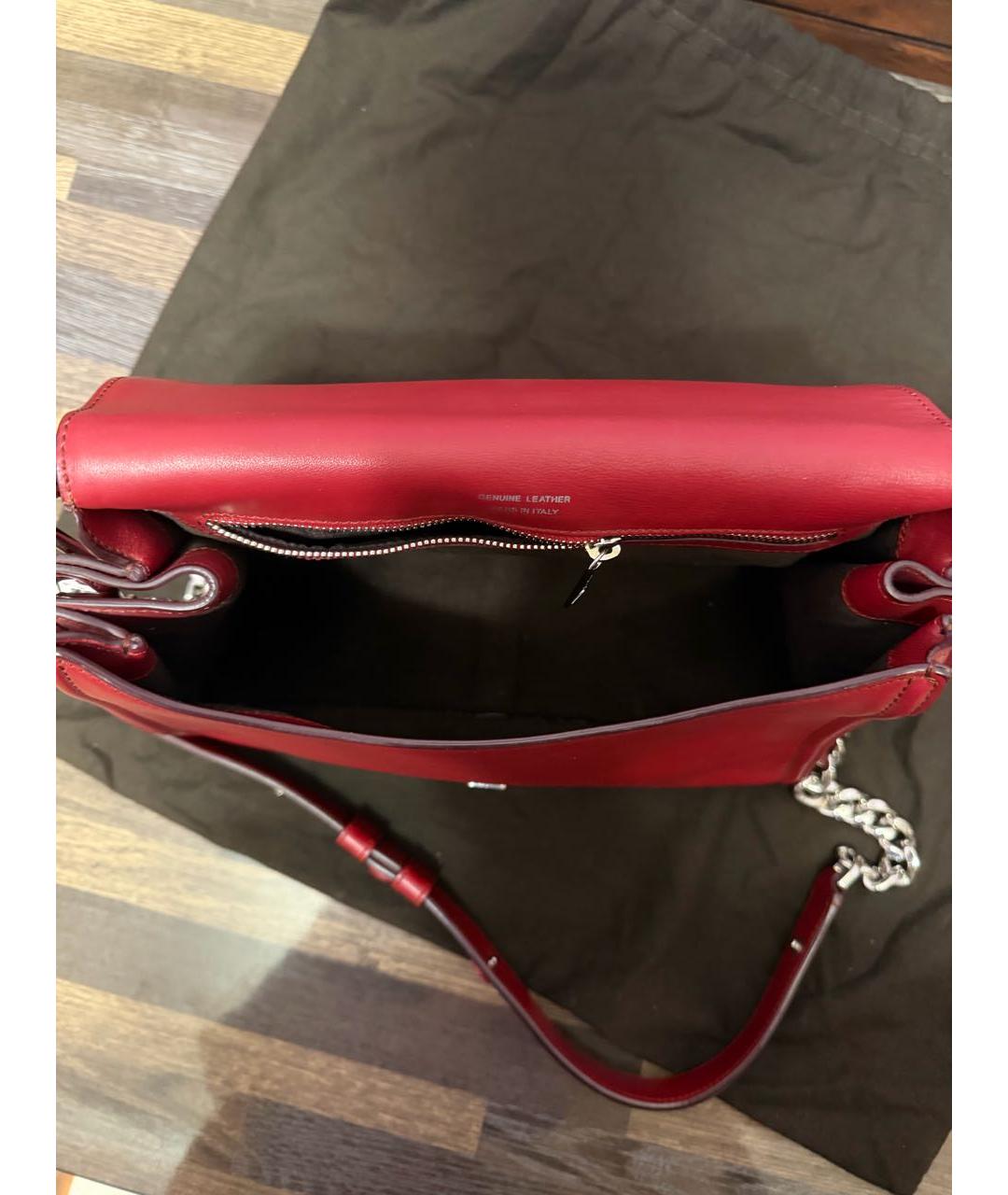 TOD'S Бордовая кожаная сумка через плечо, фото 4