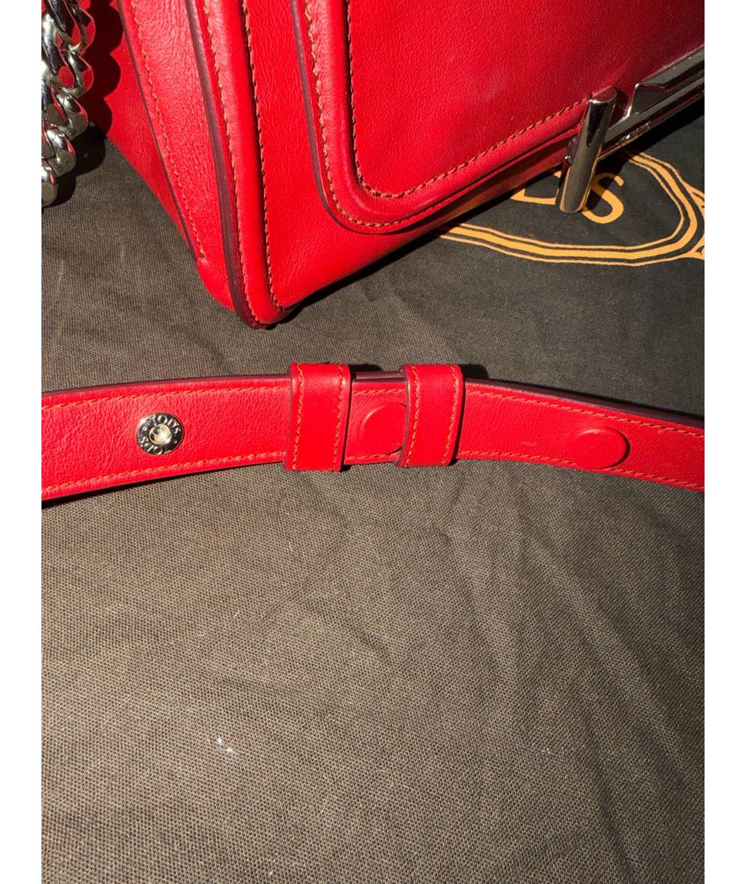 TOD'S Бордовая кожаная сумка через плечо, фото 6