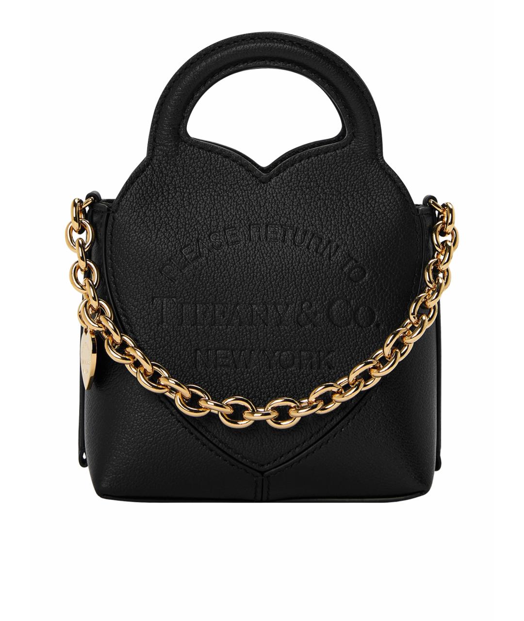 TIFFANY&CO Черная кожаная сумка с короткими ручками, фото 1