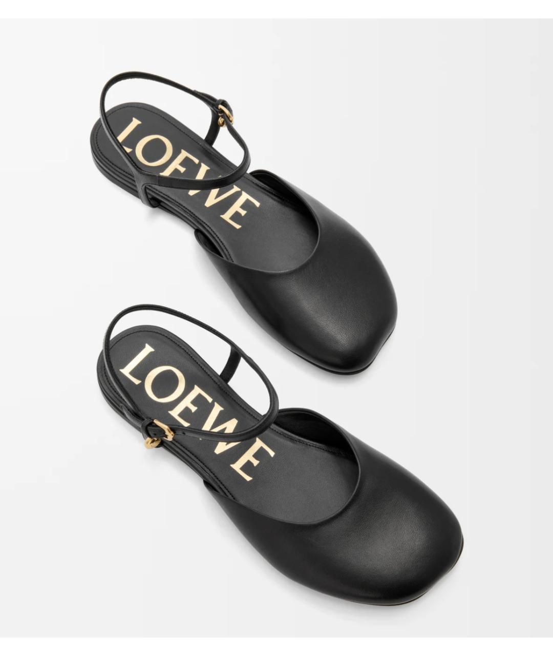 LOEWE Черные кожаные балетки, фото 3