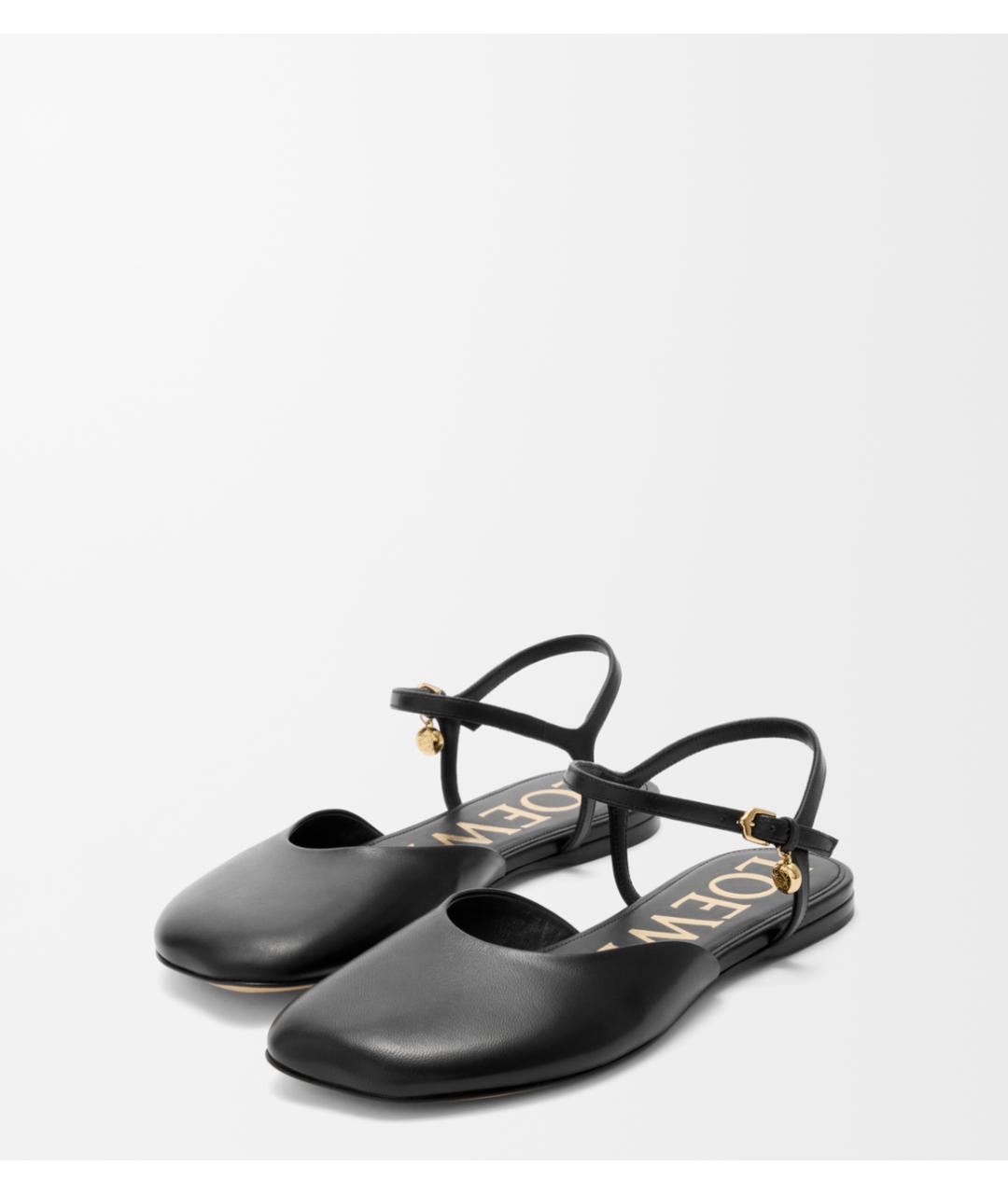 LOEWE Черные кожаные балетки, фото 2