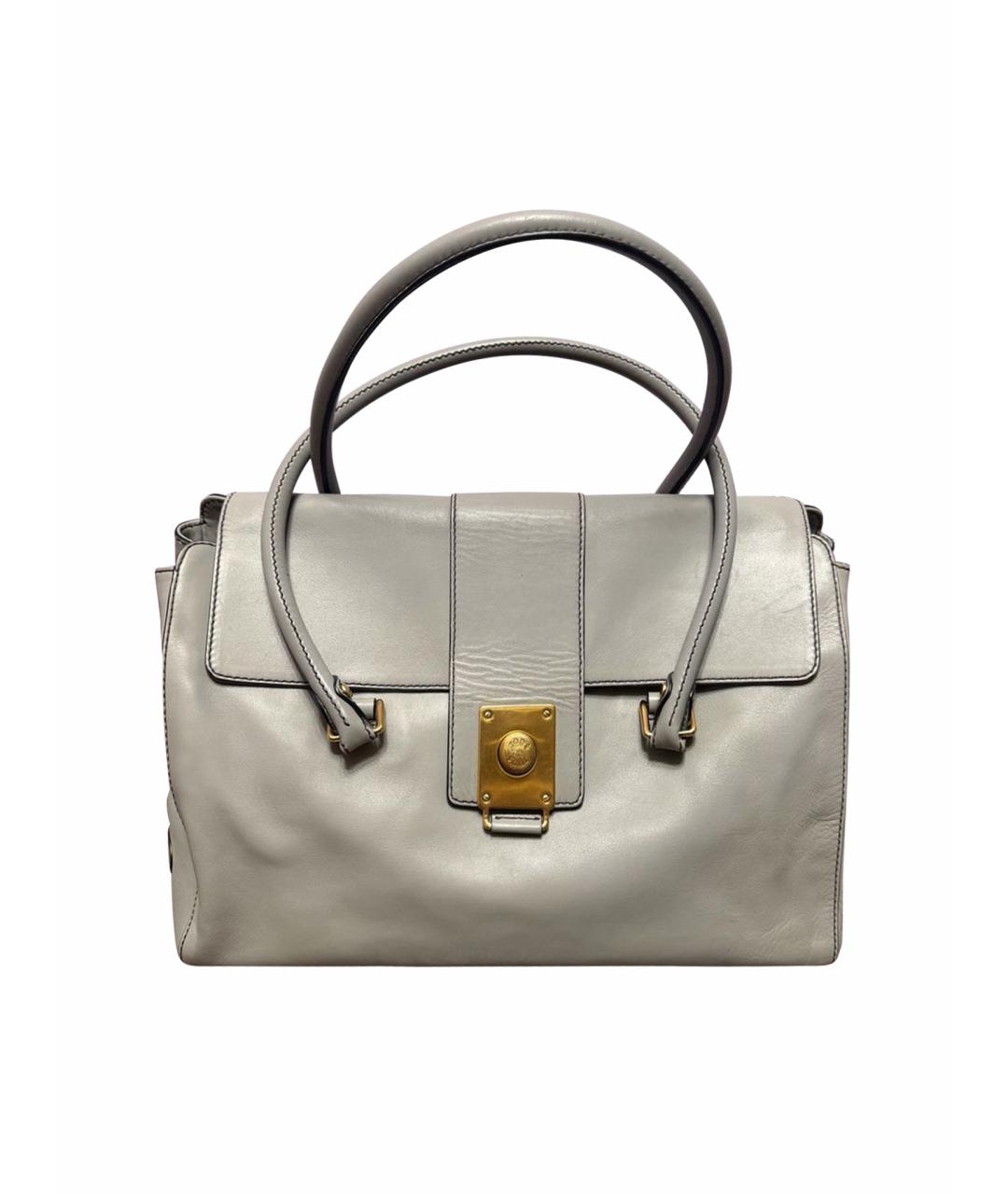 TOD'S Серая кожаная сумка с короткими ручками, фото 1