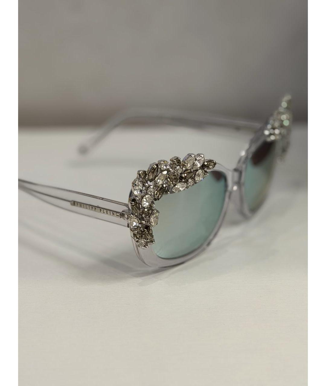 PHILIPP PLEIN Серебряные пластиковые солнцезащитные очки, фото 2