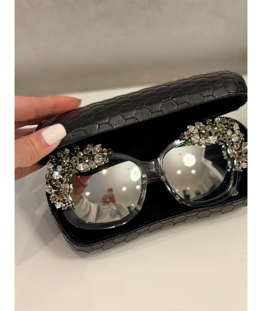 PHILIPP PLEIN Серебряные пластиковые солнцезащитные очки, фото 5