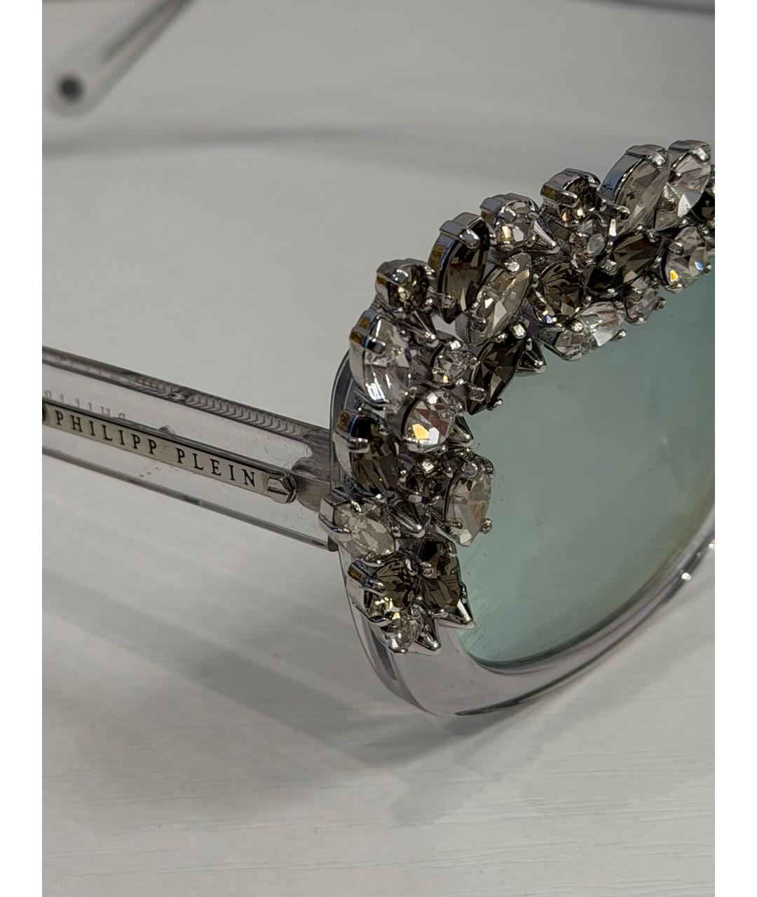 PHILIPP PLEIN Серебряные пластиковые солнцезащитные очки, фото 3