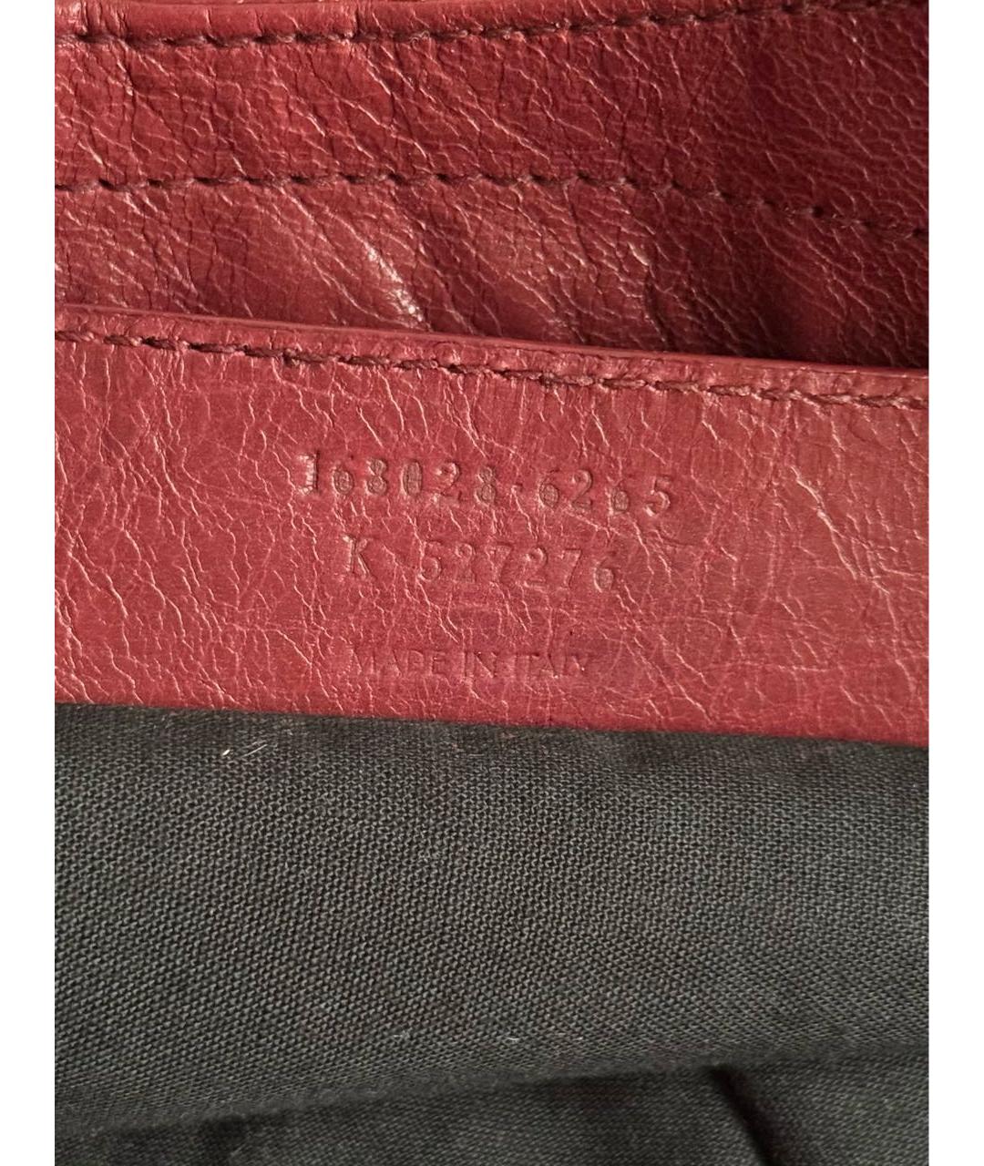BALENCIAGA Бордовая кожаная сумка с короткими ручками, фото 7