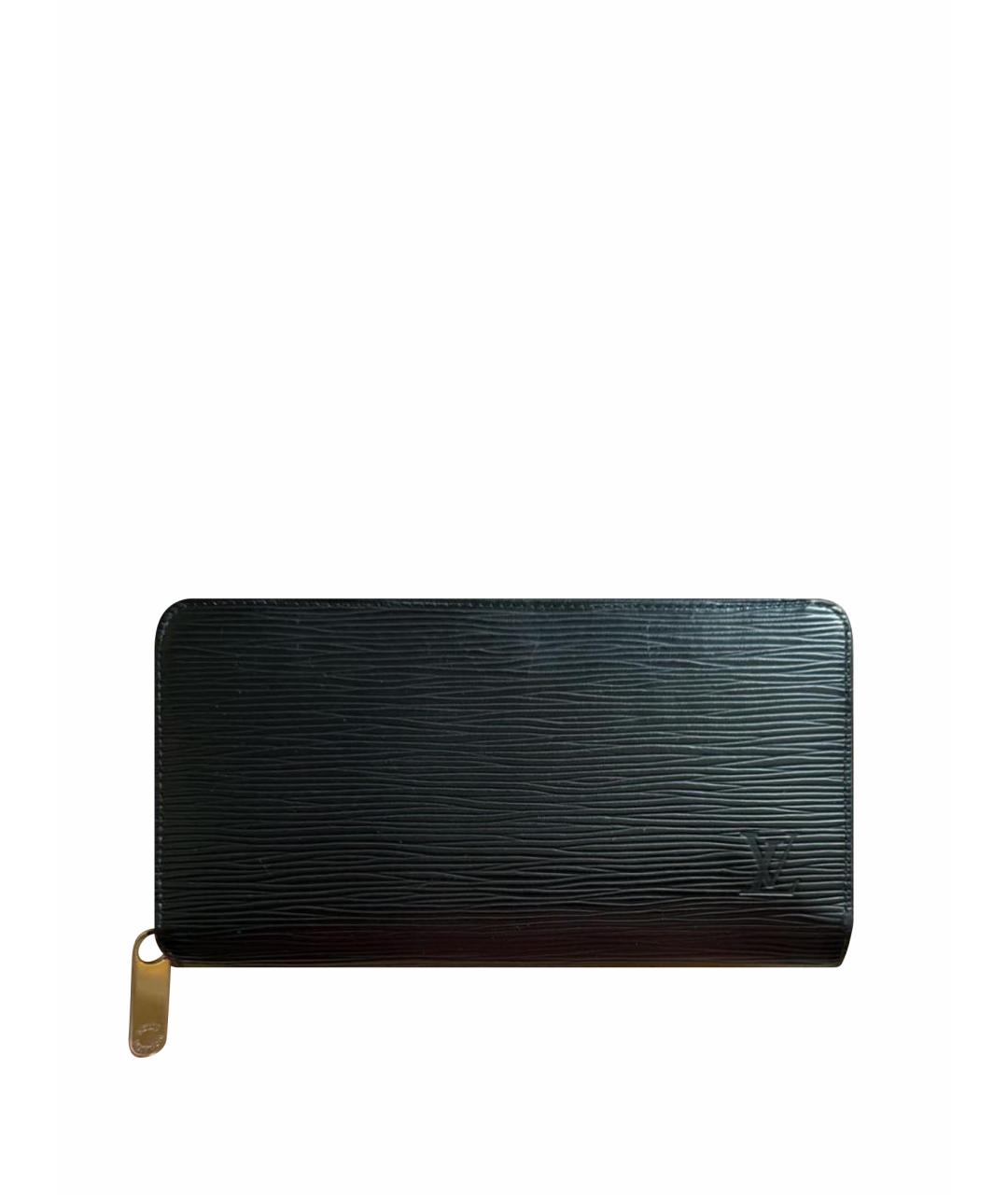 LOUIS VUITTON Черный кожаный кошелек, фото 1