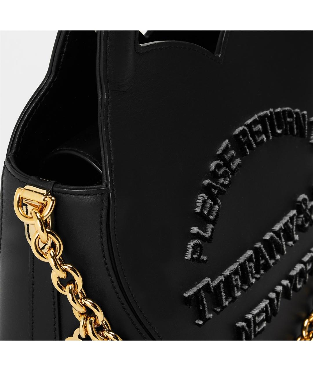 TIFFANY&CO Черная кожаная сумка тоут, фото 4