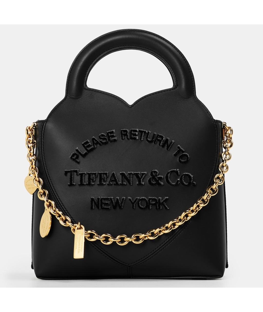 TIFFANY&CO Черная кожаная сумка тоут, фото 7