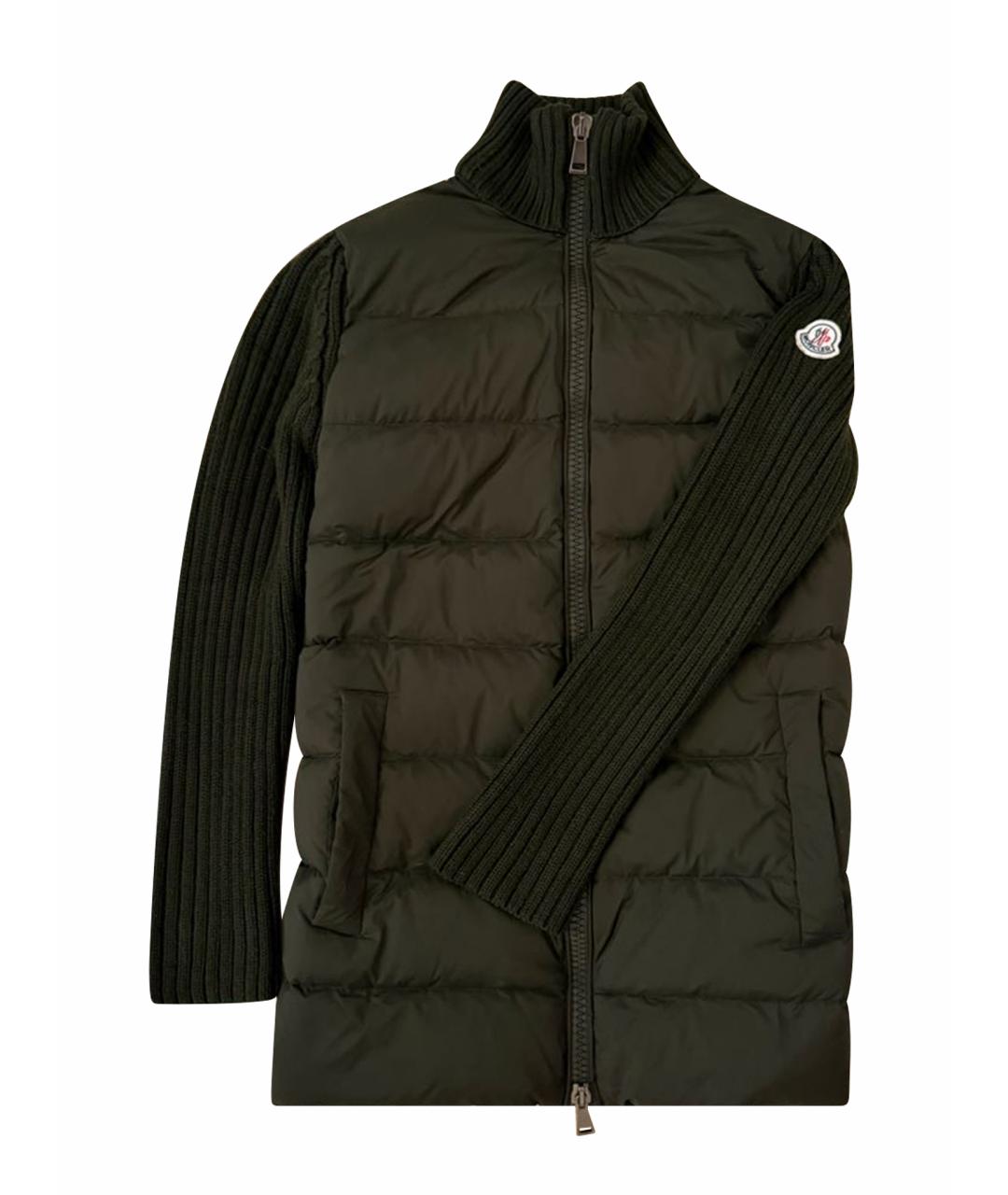 MONCLER Хаки шерстяной кардиган, фото 1