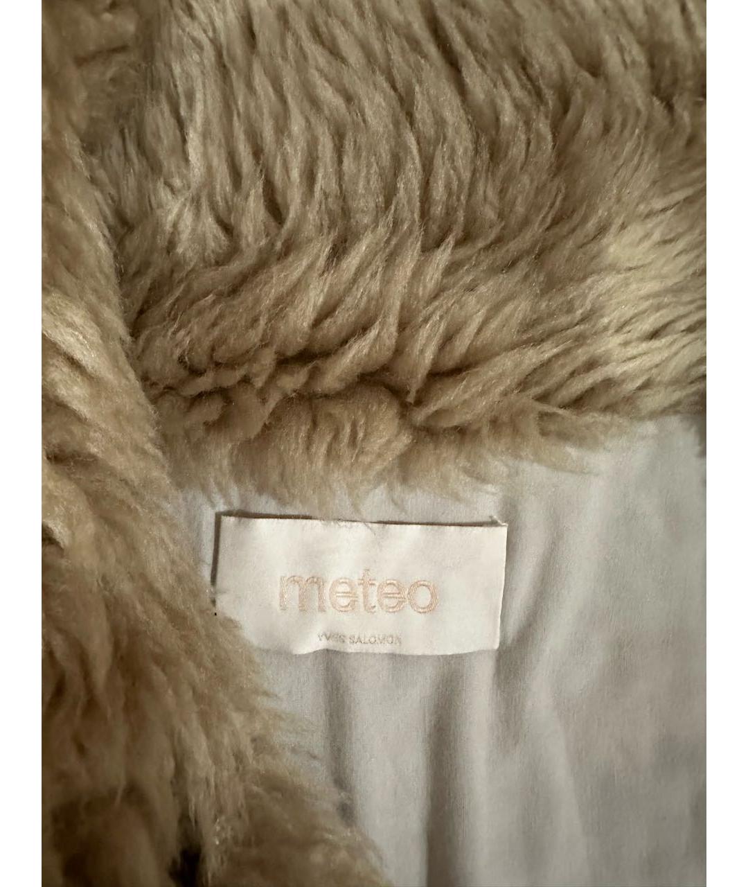 METEO YVES SALOMON Бежевая шерстяная шуба, фото 4
