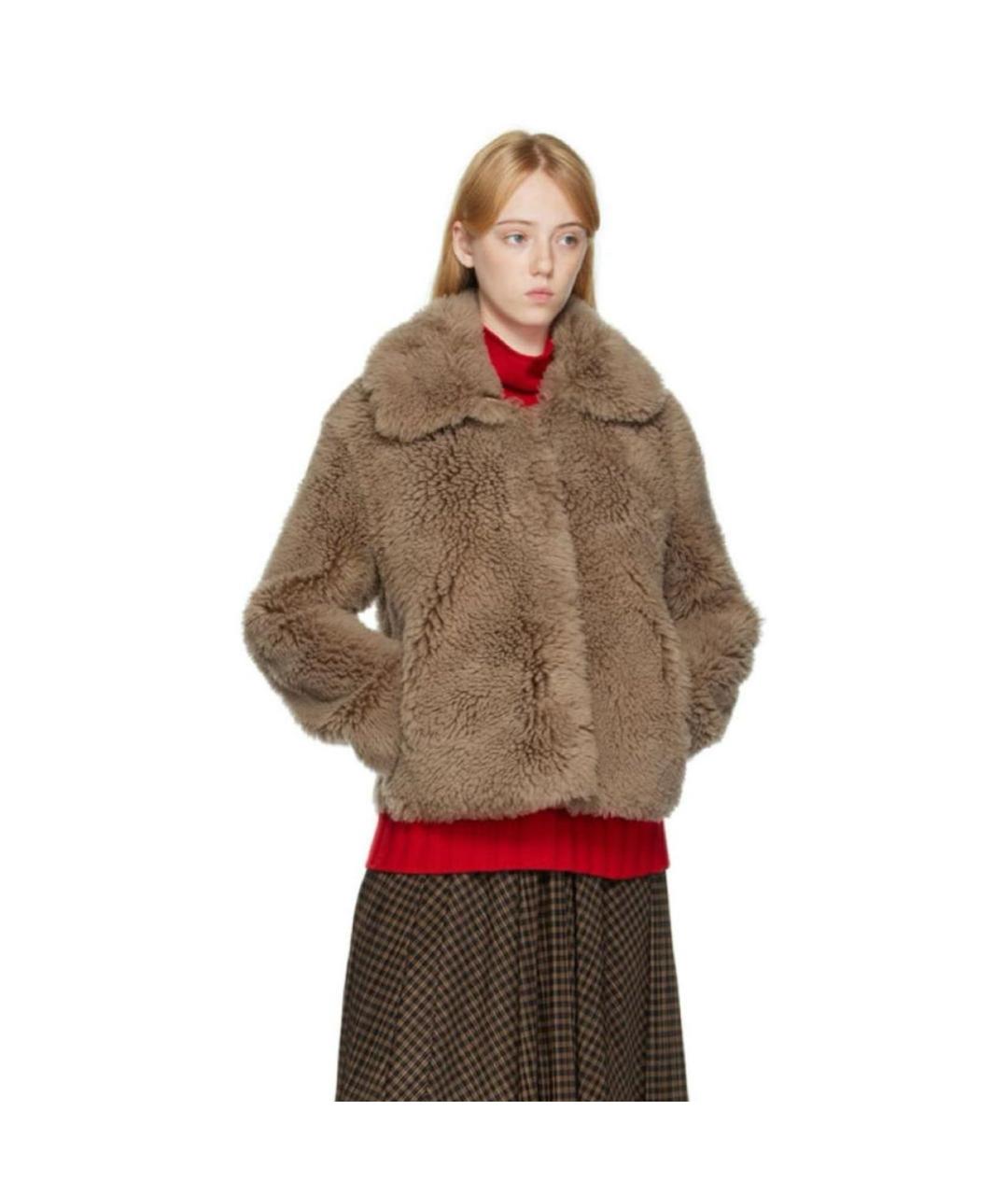 METEO YVES SALOMON Бежевая шерстяная шуба, фото 2