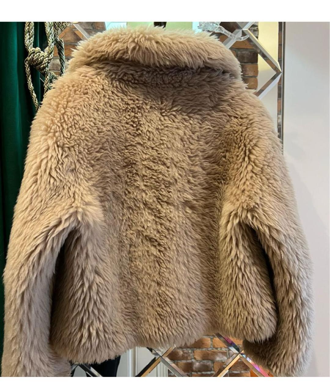 METEO YVES SALOMON Бежевая шерстяная шуба, фото 3