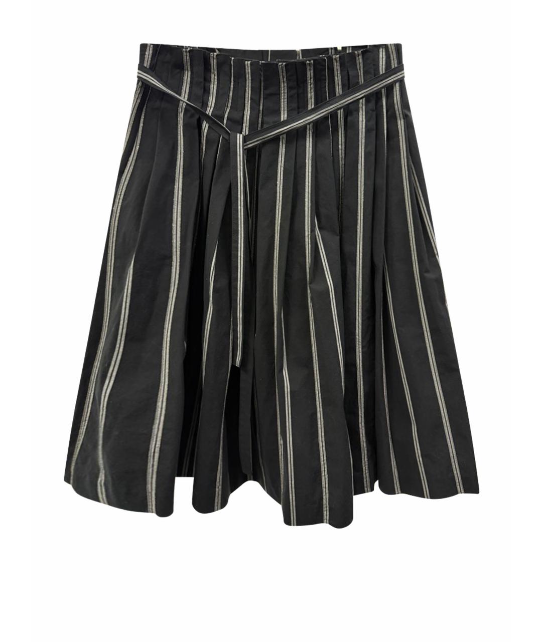 BRUNELLO CUCINELLI Черная хлопковая юбка миди, фото 1