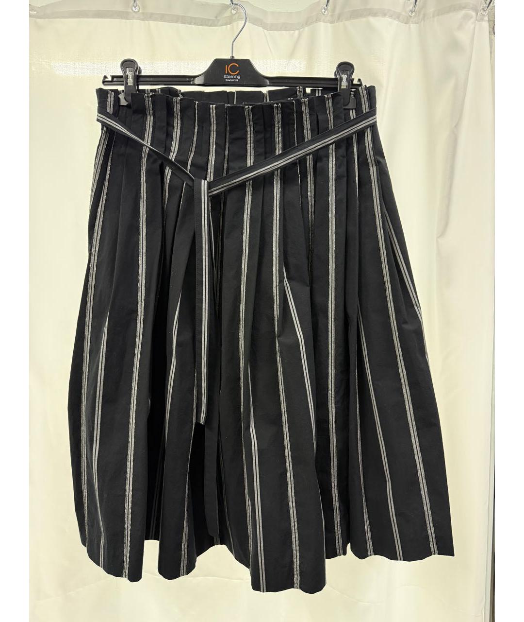 BRUNELLO CUCINELLI Черная хлопковая юбка миди, фото 5