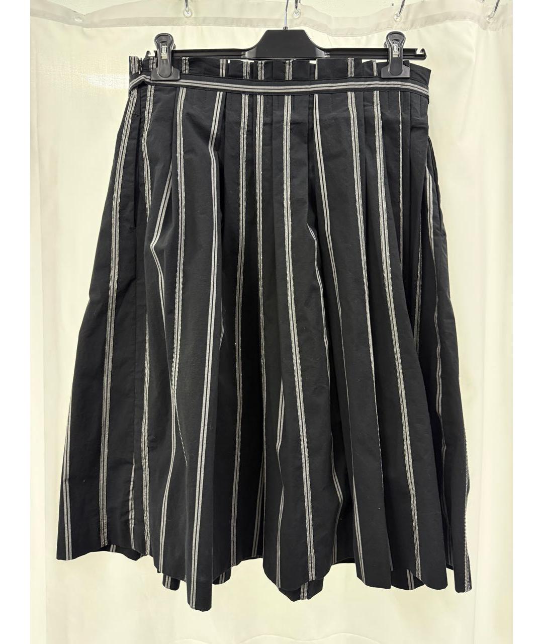 BRUNELLO CUCINELLI Черная хлопковая юбка миди, фото 2