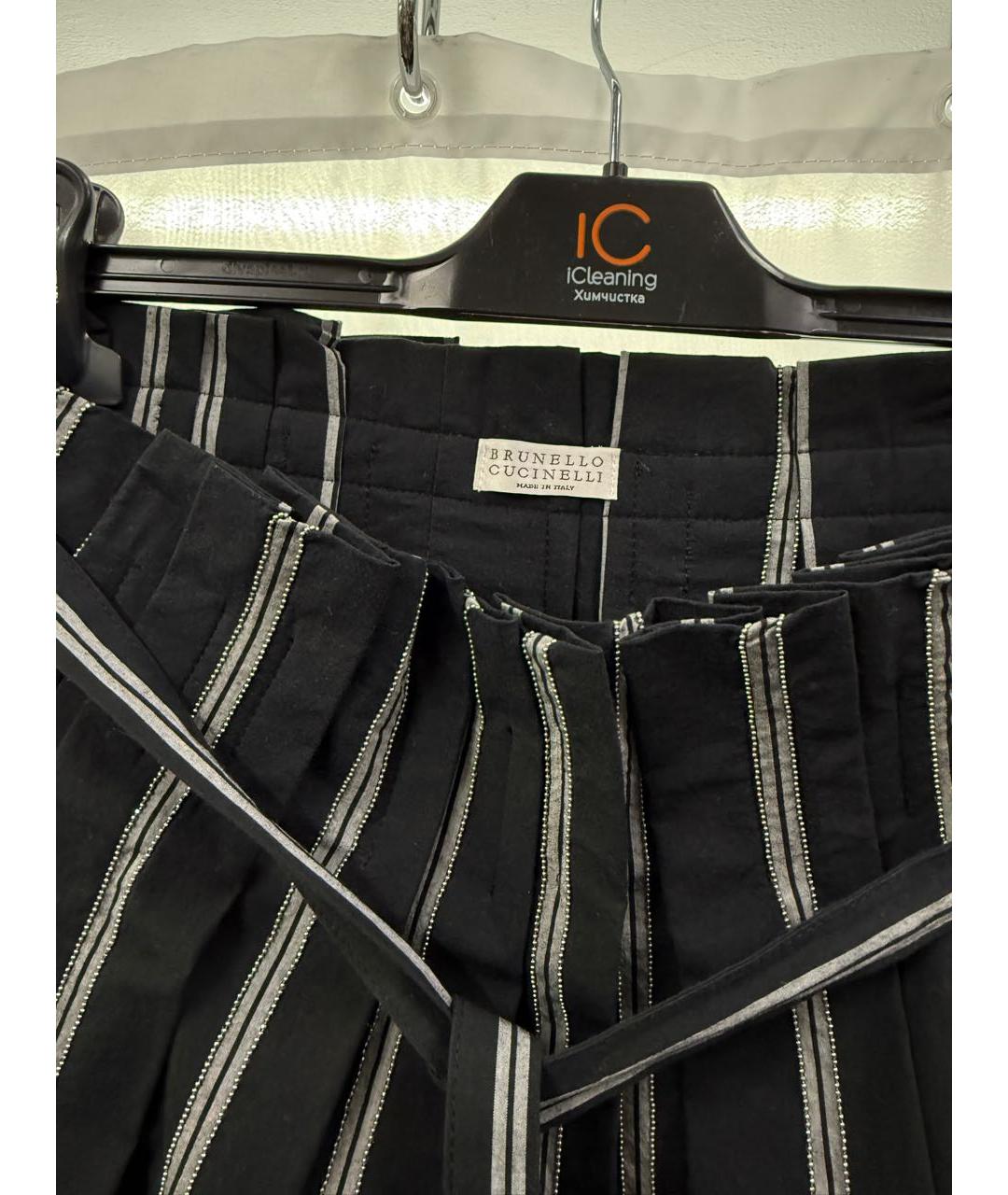 BRUNELLO CUCINELLI Черная хлопковая юбка миди, фото 3