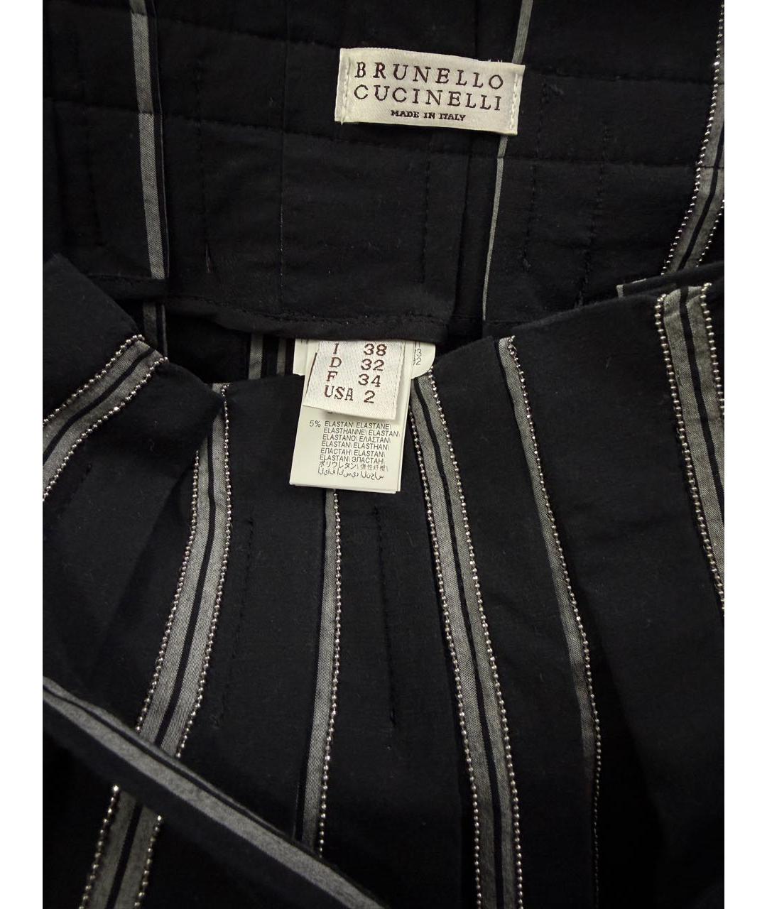 BRUNELLO CUCINELLI Черная хлопковая юбка миди, фото 4