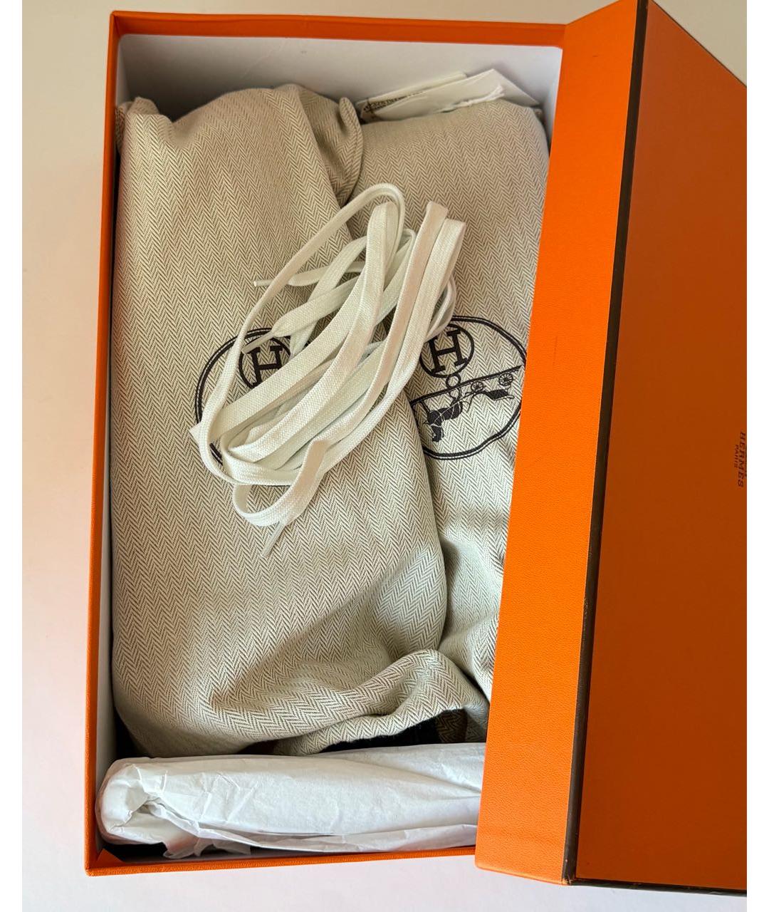 HERMES Черные текстильные низкие кроссовки / кеды, фото 7