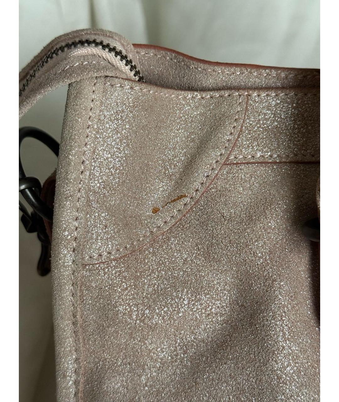 BALENCIAGA Розовая замшевая сумка с короткими ручками, фото 5