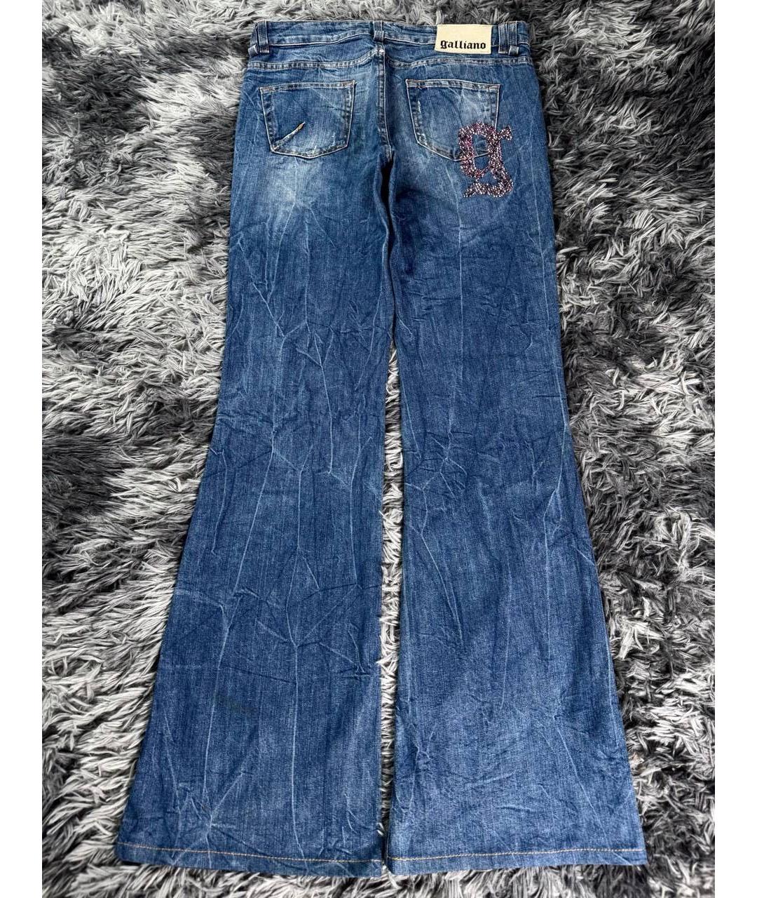 JOHN GALLIANO Синие хлопковые джинсы, фото 3