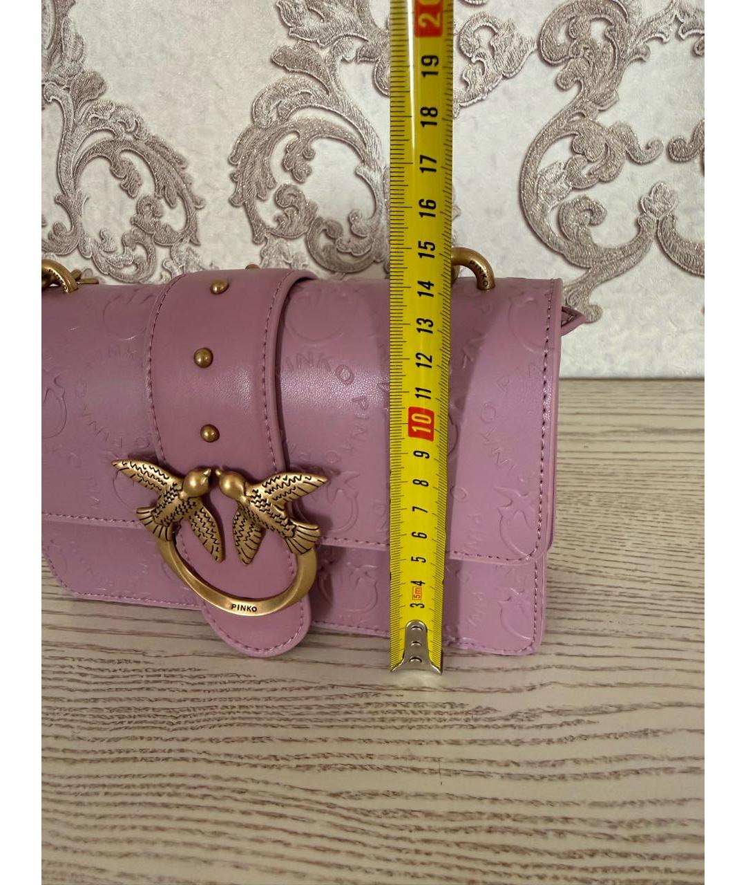 PINKO Розовая кожаная сумка через плечо, фото 6