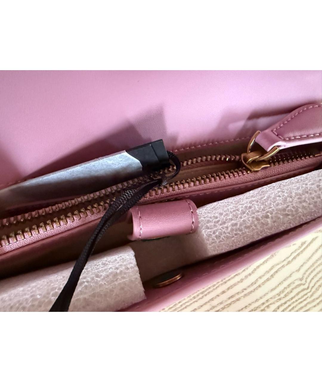 PINKO Розовая кожаная сумка через плечо, фото 4