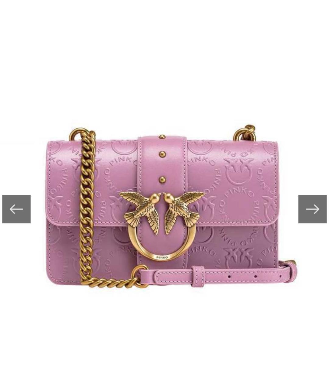 PINKO Розовая кожаная сумка через плечо, фото 8