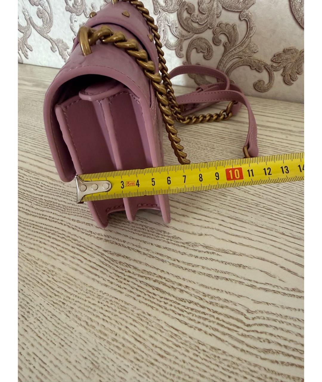 PINKO Розовая кожаная сумка через плечо, фото 2