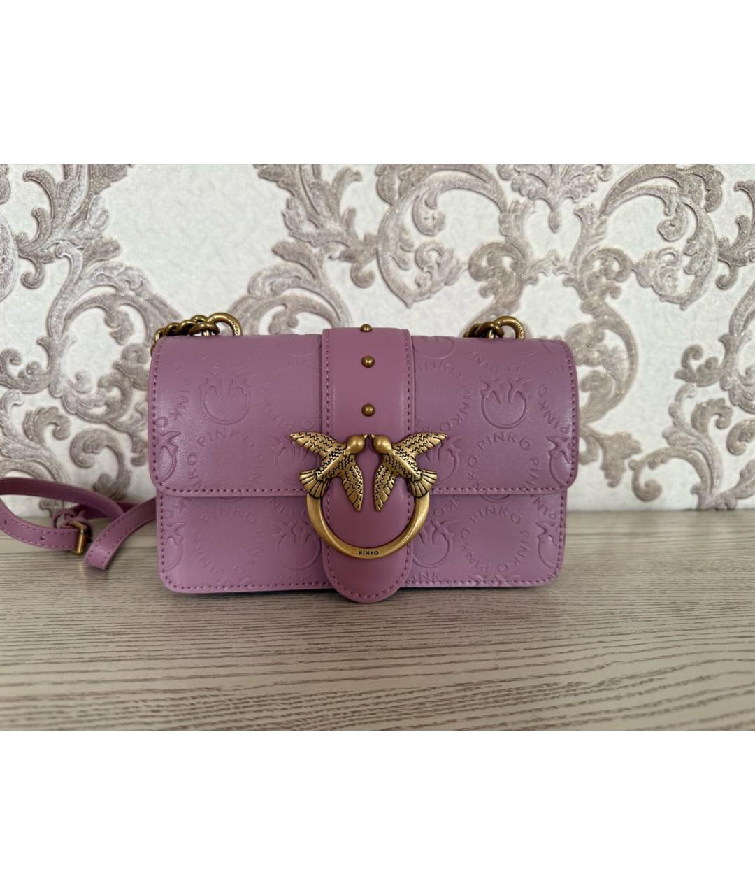 PINKO Розовая кожаная сумка через плечо, фото 7