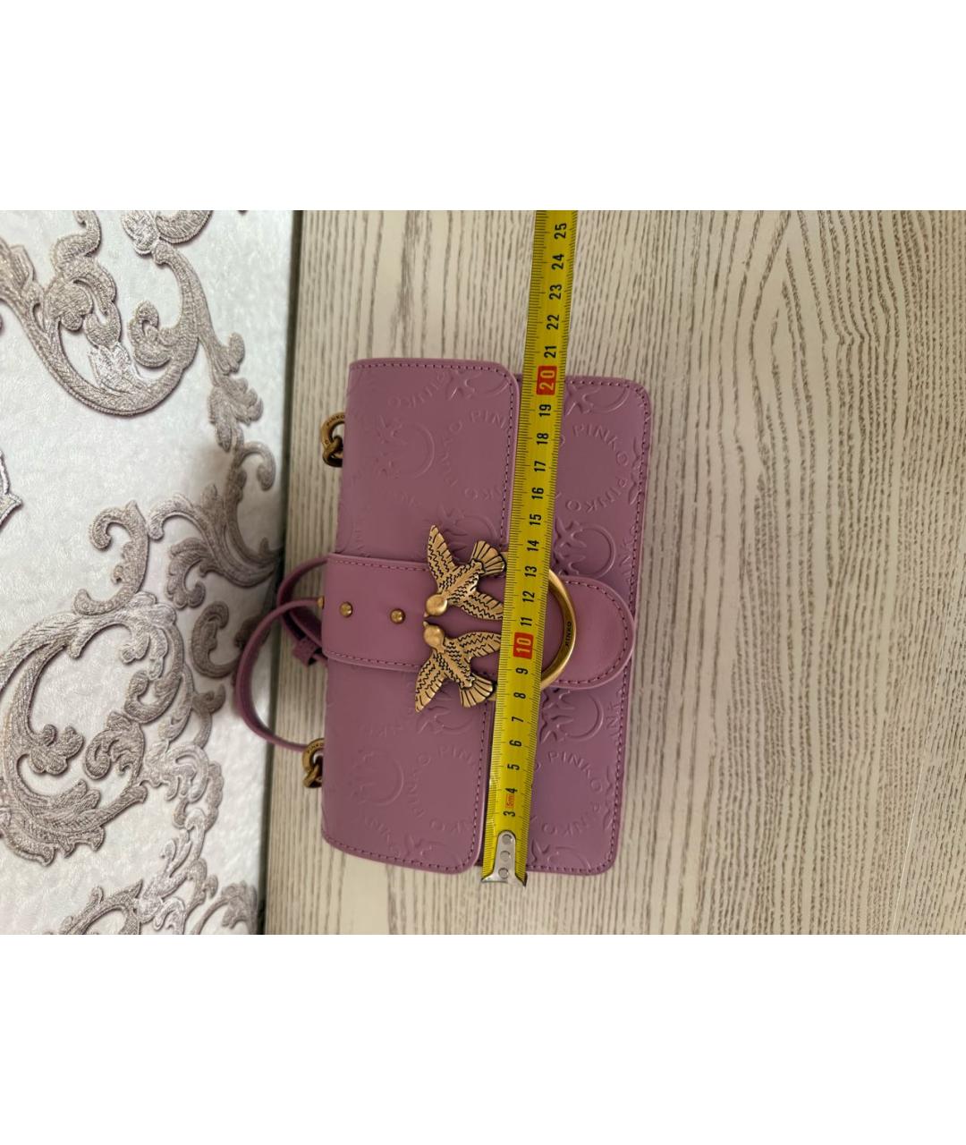 PINKO Розовая кожаная сумка через плечо, фото 5