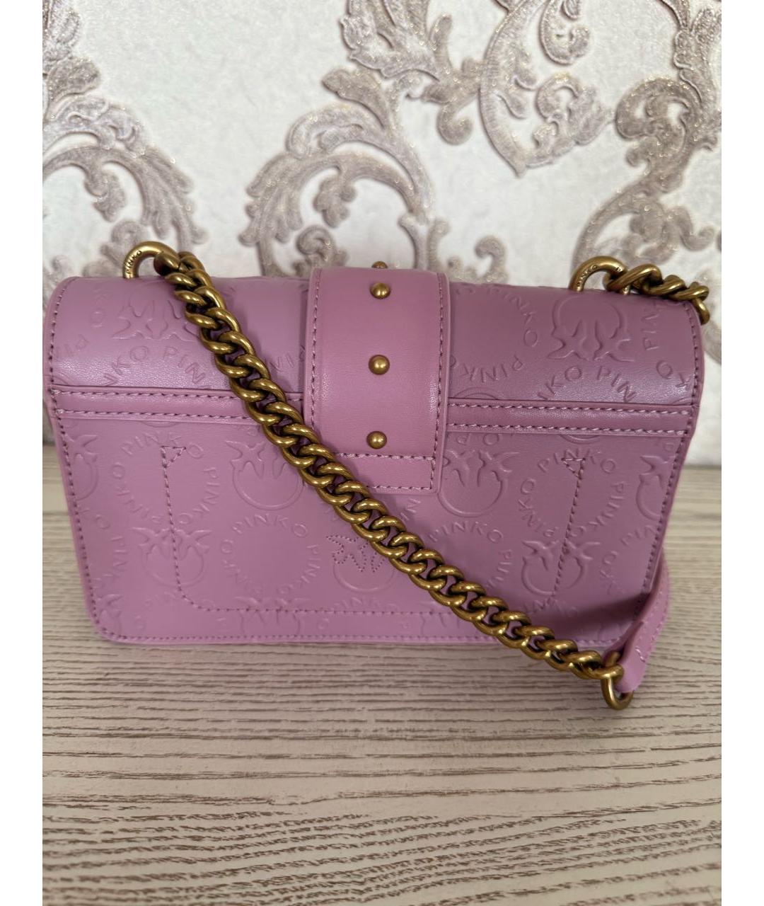 PINKO Розовая кожаная сумка через плечо, фото 3