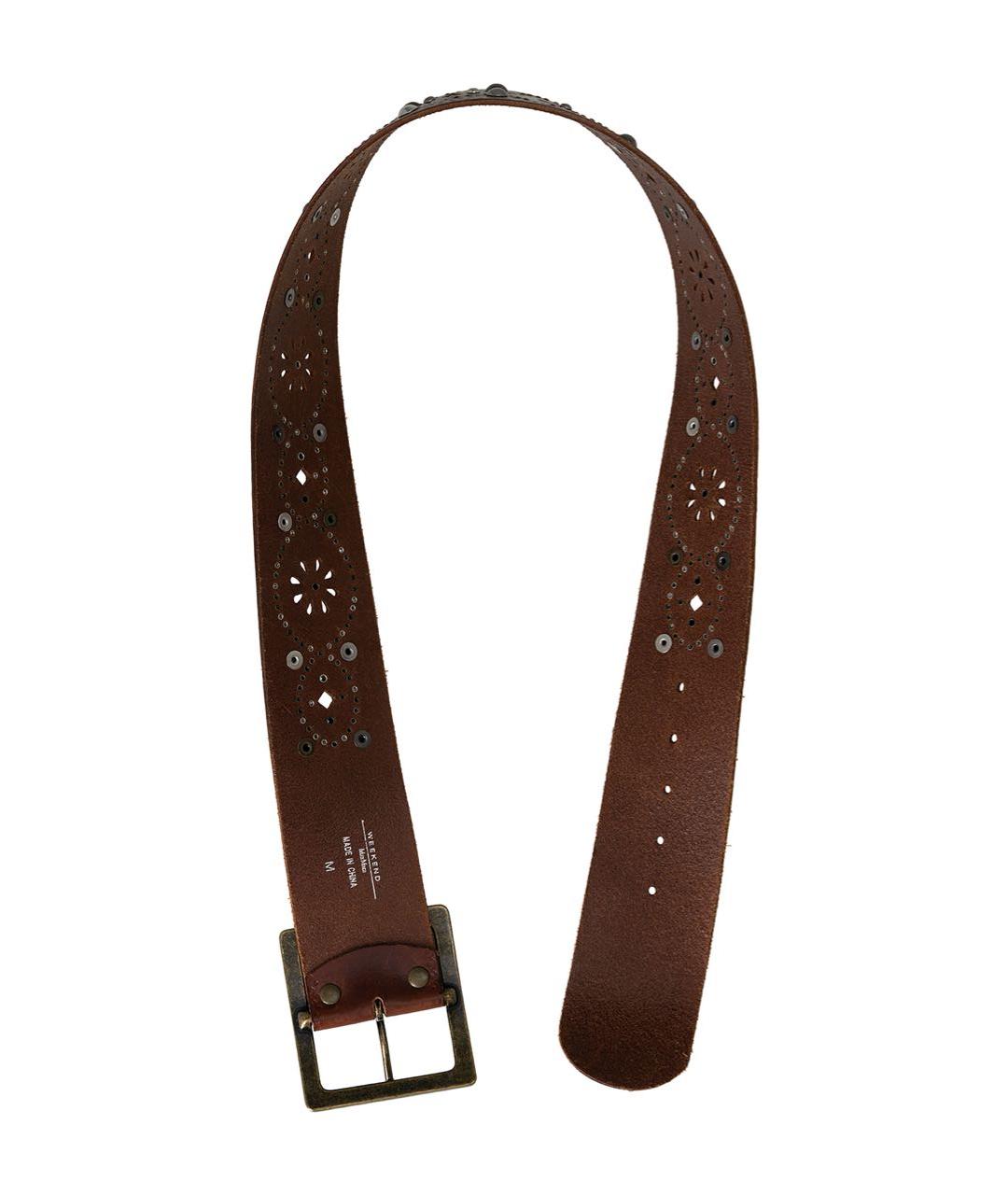 WEEKEND MAX MARA Коричневый кожаный ремень, фото 3