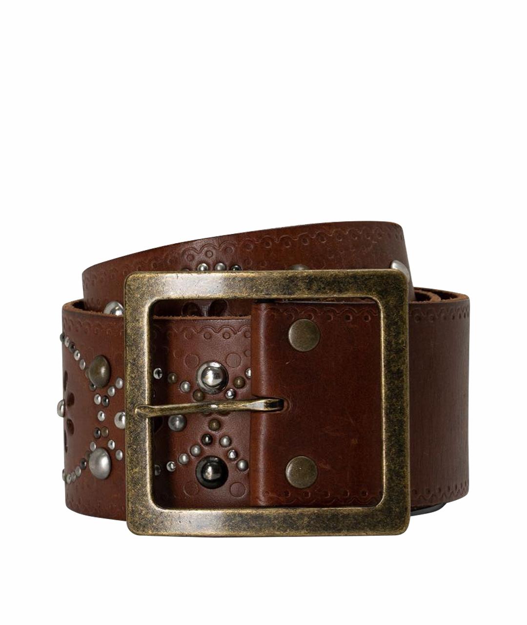 WEEKEND MAX MARA Коричневый кожаный ремень, фото 1