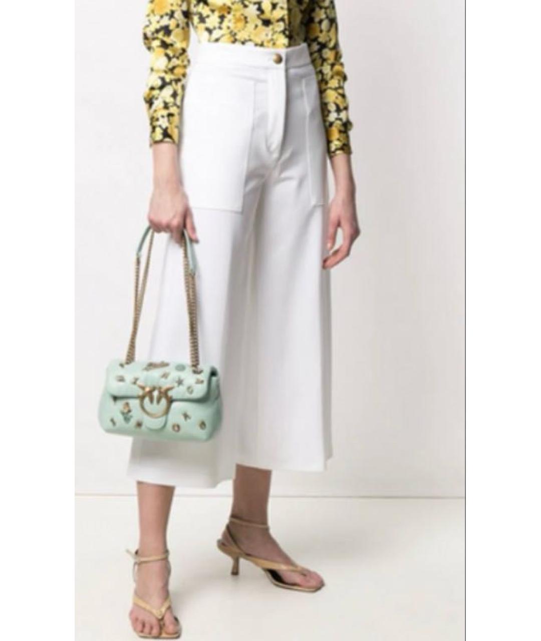 PINKO Бирюзовая кожаная сумка через плечо, фото 7