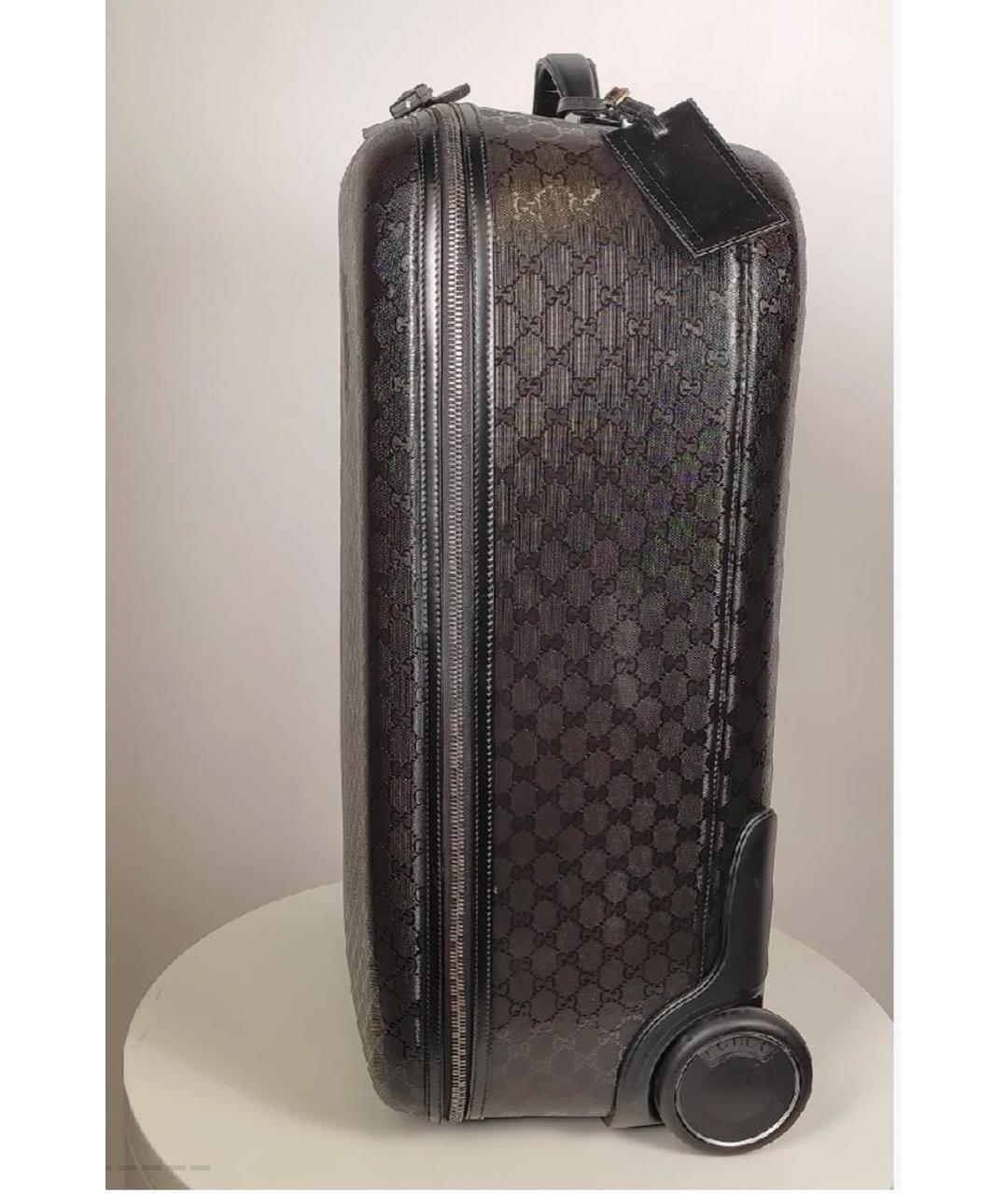 GUCCI Черный чемодан из искусственной кожи, фото 2