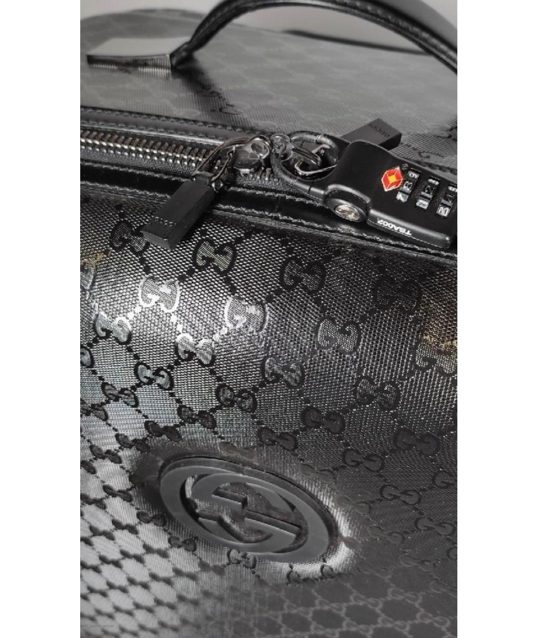GUCCI Черный чемодан из искусственной кожи, фото 3