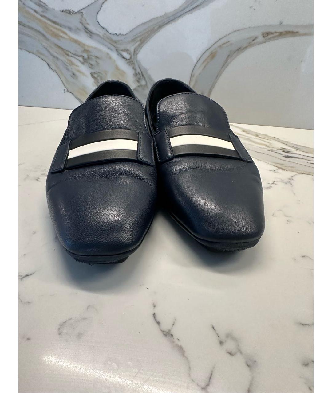 BALLY Темно-синие кожаные лоферы, фото 5