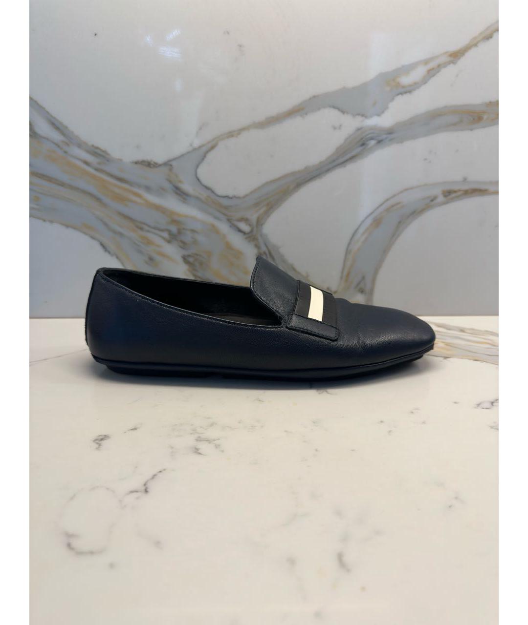 BALLY Темно-синие кожаные лоферы, фото 9