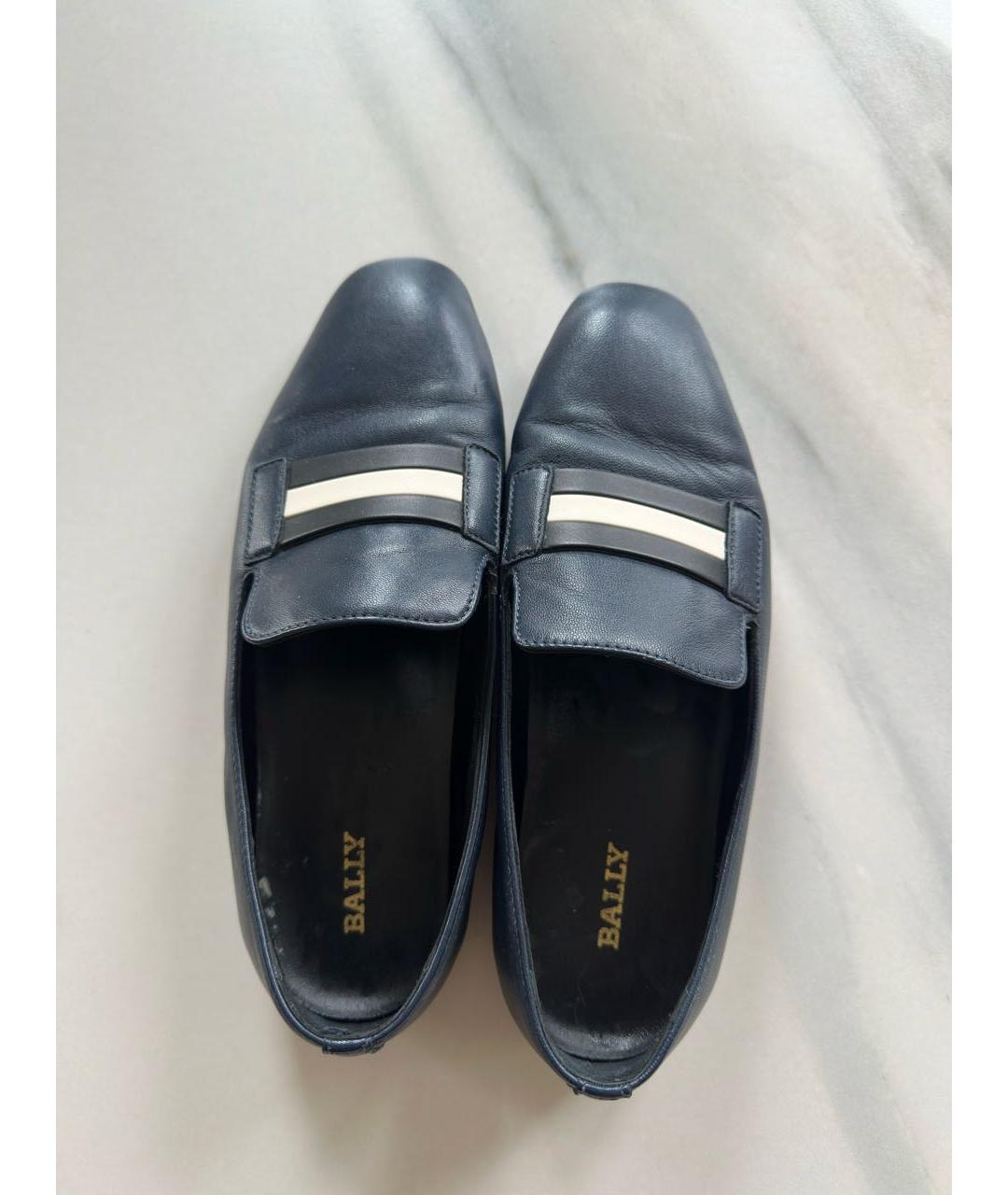BALLY Темно-синие кожаные лоферы, фото 3